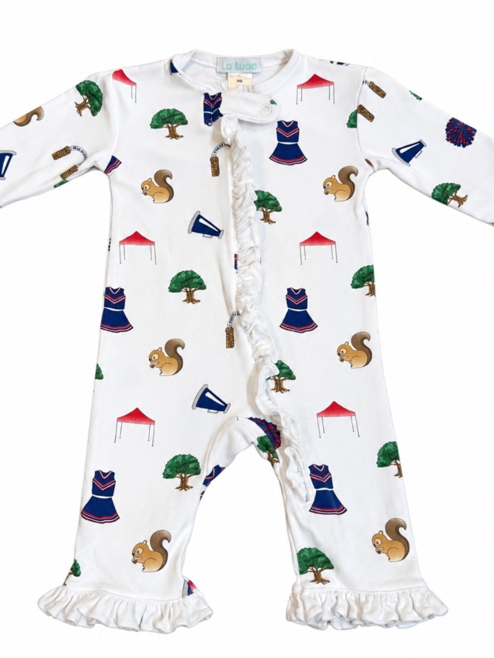 Ole Miss La Luna Pima Cotton Cheerleader Ruffle Romper Newborn